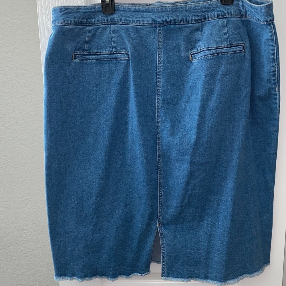 Cato Blue Denim Button-Front Skirt - Picture 4 of 7